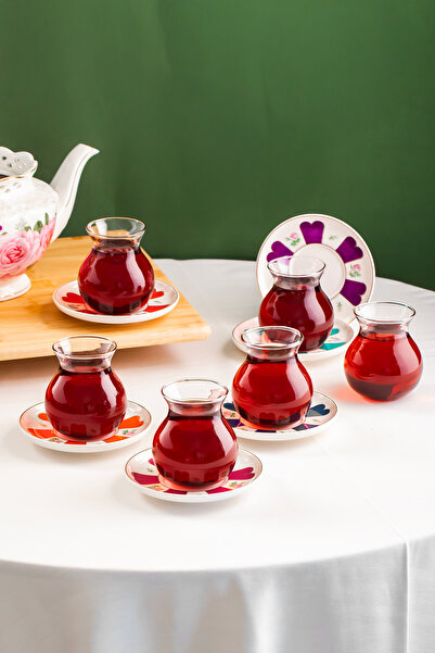 Perotti Beyoglu 12 Piece 6 Personality Glass Tea Set 210 ml