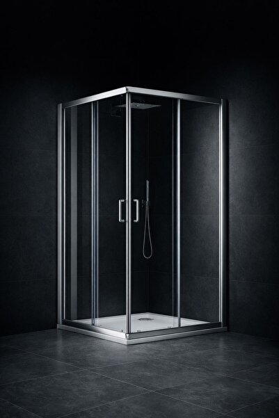 DOCCİA BELLA BANYO Duşakabin eloksal (parlak) alüminyum H:190 5 temperli şeff...