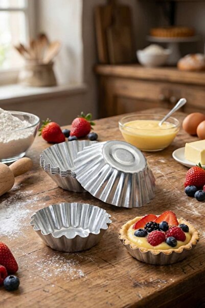 PASTRY PLANET Aluminum Tartlet Mold 6 Pieces