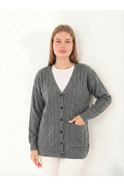 Lanze Mother's Buttoned Full Knit Knitwear Cardigan 04