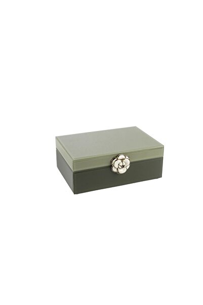 Mikasa Moor Green Glass Floral Decoration Box 22X17X9Cm