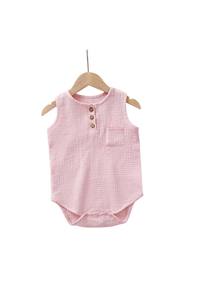 REDQUIT ® Muslin Baby Bodysuit, Summer, 9-12 Months, Pink