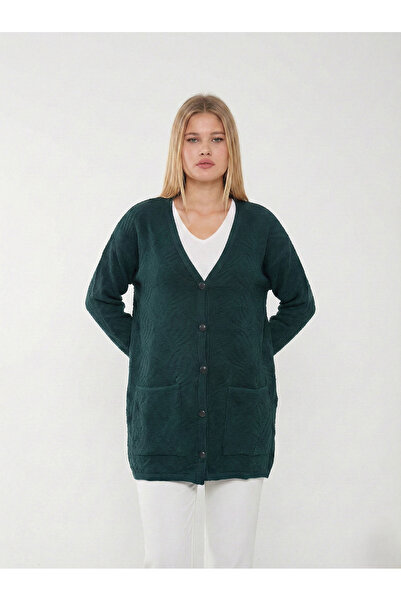 Lanze Mother Buttons Full Knit Large Size Knitwear Cardigan 1608