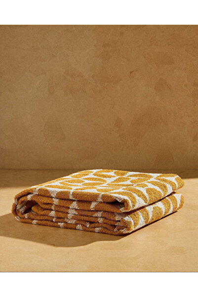 REDTAG Mustard Abstract Printed Bath Towel