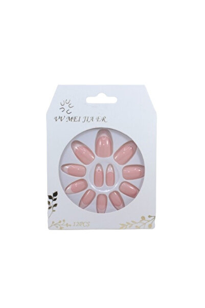 Makeup Set of 12 French False Nails, 08