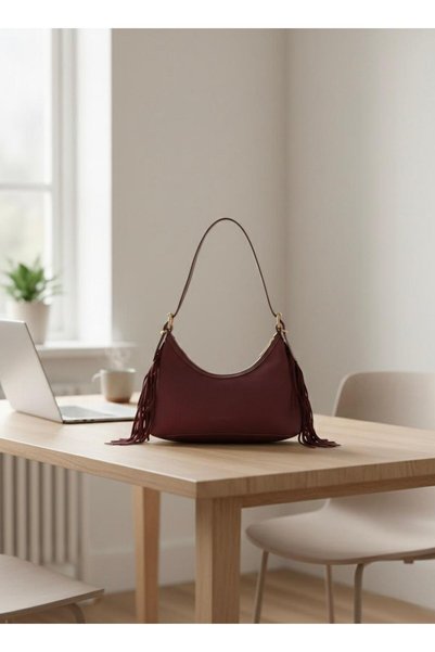 MaCGlorians Women's Leather-Look Tasseled Daily Shoulder Bag (Length 28 cm - Height 12 cm)