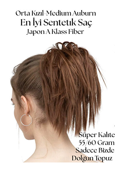 YARAT Kızıl Topuz Lastikli Toka Saç Peruk Postiş