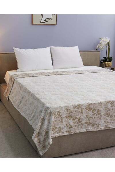 REDTAG Beige Printed Blanket – Double Size