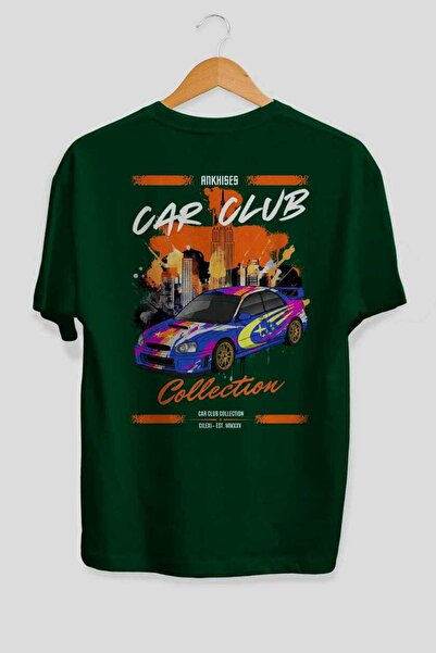 Ankhises Auto klub serija 7 zadnji Štampano zeleni Oversize kroj T-shirt 100%...