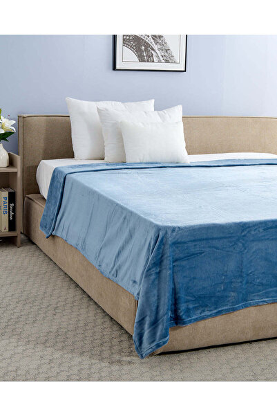 REDTAG بطانية زرقاء فائقة النعومة (مقاس مزدوج)