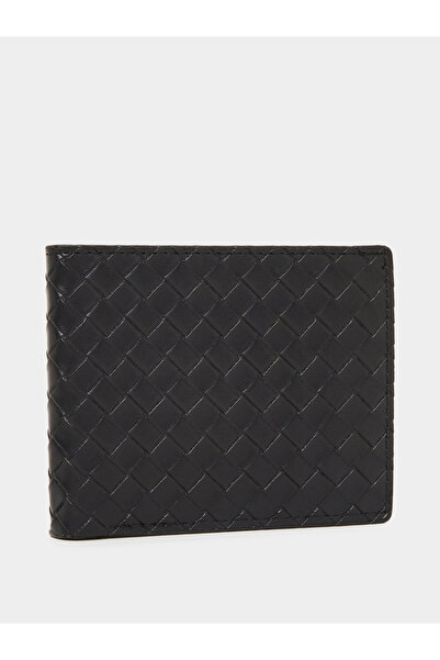 Styli Black Woven Bifold Wallet for Men