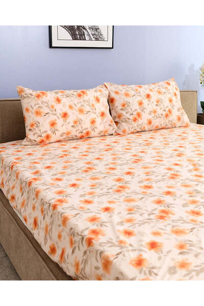REDTAG غطاء وسادة مطبوع عليه زهور برتقالية (قطعتان)