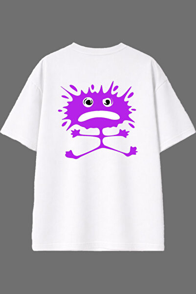 VSRN Tricou oversize alb cu imprimeu pe spate Pink Creature Design