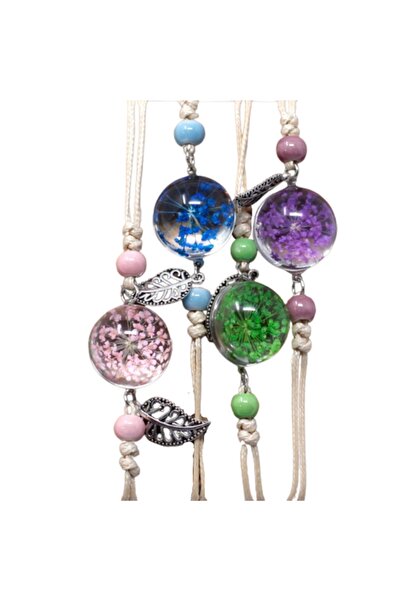 OEM Unique Handmade Floral Glass Bracelets Set of 4