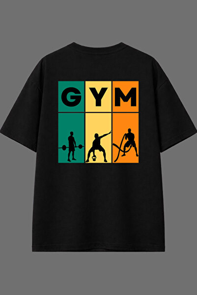 VSRN Μπλουζάκι Gym 2 με σχέδιο και στάμπα στην πλάτη, μαύρο, oversized