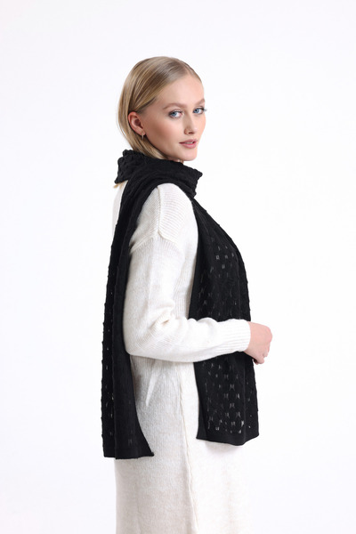 Wega Moda Fully Openwork Knitwear Scarf – Women's Stylish and Lightweight Kni...