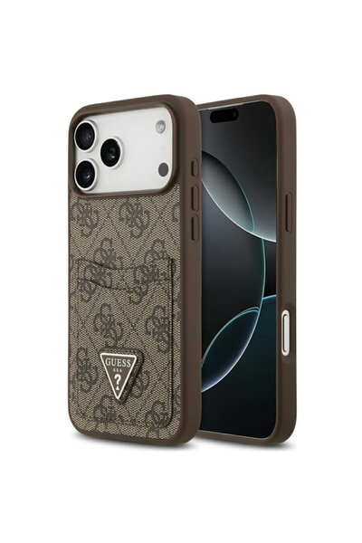 Guess Hardcase 4G Double Card Triangle for iPhone 17 Pro Max - Brown