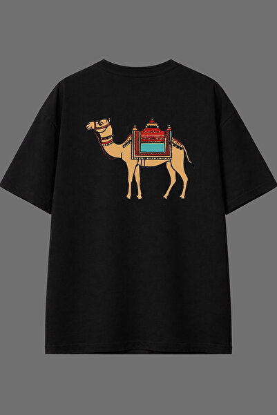 VSRN Μπλουζάκι Oversize με σχέδιο Camel in the Desert και στάμπα στην πλάτη, ...