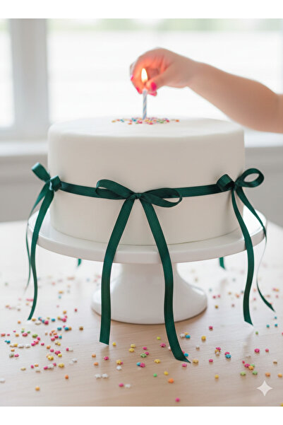 Esram Butik 10 Pieces Green Ready-Made Bow Cake Wall Balloon Dowry Birthday D...