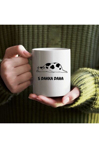 Çılgıntrend كوب سيراميك بتصميم بقرة يدوم 5 دقائق - كوب قهوة ممتع للمكتب والمنزل