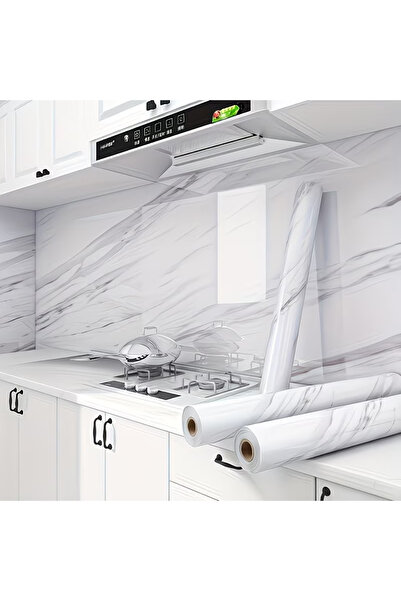 FixCaps 48 CM X 7 METRE Mermer Desenli Kendinden Yapışkanlı Kalın Duvar,Mobil...