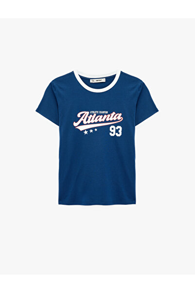 Koton Cotton Short Sleeve Crew Neck Printed T-Shirt