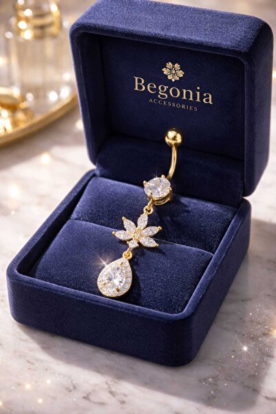 Öte Beri 316L Cerrahi Çelik Altın Kaplama Paslanmaz Kararmaz Sallantı Damla Z...