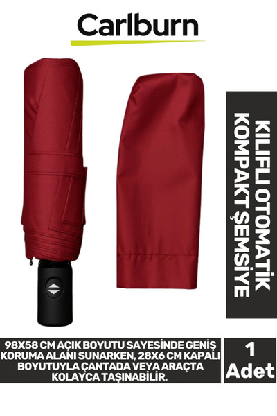 Kozera #Şemsiye Su Geçirmez Rüzgara Dayanıklı Kılıflı Otomatik Kompakt Şık Ya...