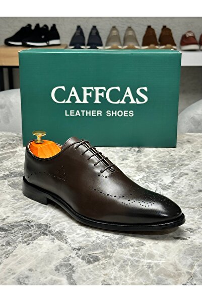 Caffcas Piele naturală, lucrată manual, pantofi clasici maro pentru bărbați