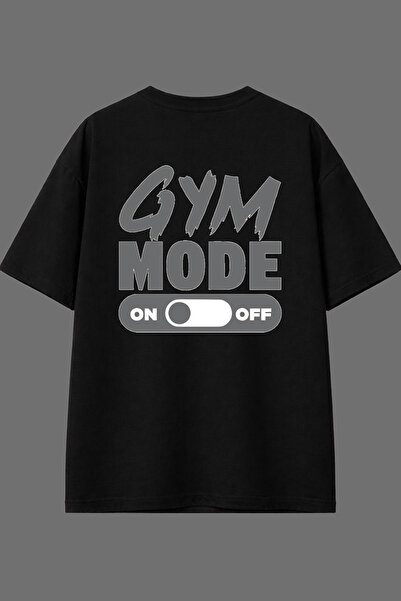 VSRN Μπλουζάκι Gym Mode 2 με σχέδιο και στάμπα στην πλάτη, μαύρο, oversized