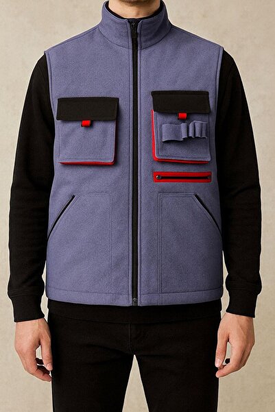 Baran Işık 7/7 Gabardine Fabric Technical Vest Grey