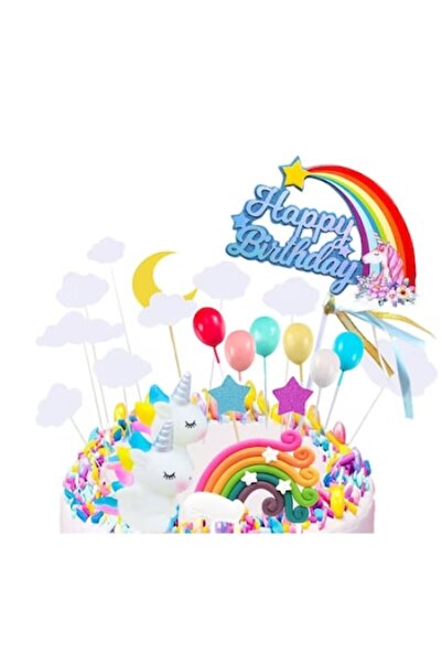 HASEPE Decorațiuni pentru tort cu unicorni Home Sweet Paradise, set de 21 de ...