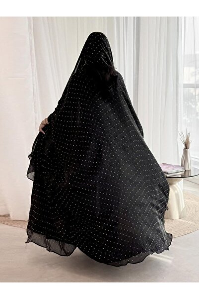 Noon Noora Rhinestone Abaya Robe Jacket with Headscarf Two-piece Set