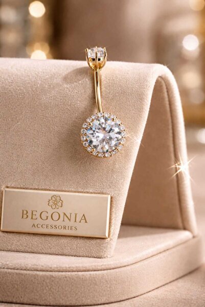 UygunGümüşçülük 316L Cerrahi Çelik Altın Kaplama Paslanmaz Kararmaz Zirkon Çe...