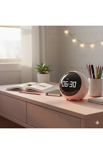 Cyz Bilişim Emoji Tasarım Led Dijital Çalar Saat Masa Saati Gece Lambası Ses ...