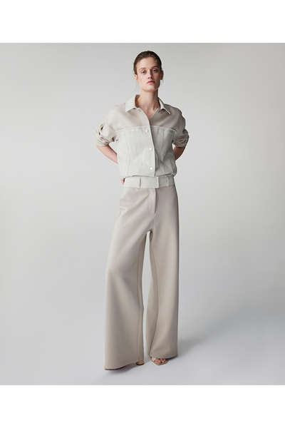 İpekyol Kontrast bel raw edge pantolon