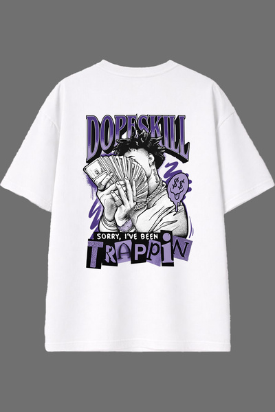 VSRN Sorry Ive Design White Oversize T-Shirt with Back Print