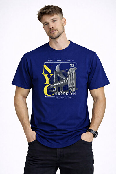 herkesemoda Tricou basic cu detalii Nyc Brooklyn