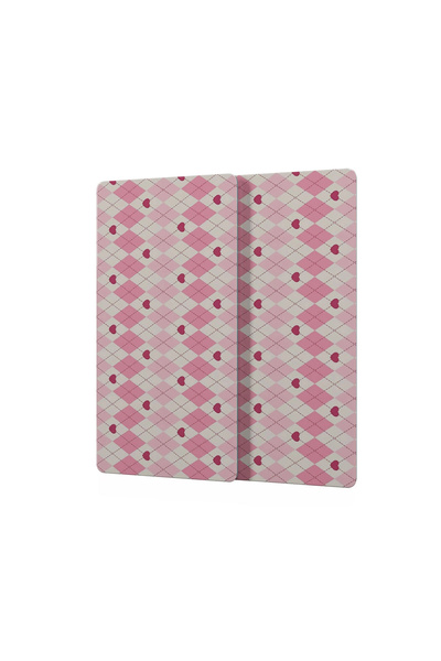 Decovetro Glass Coffee Table Presentation Tray Set of 2 Pink Diamond Pattern ...