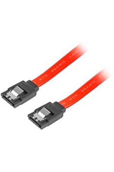 Lanberg Cablu SATA DATA II (3GB/S) M/M 50cm; Cleme metalice roșii