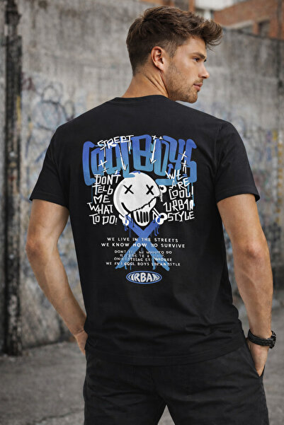 herkesemoda تي شيرت أساسي بتفاصيل نصية على الظهر