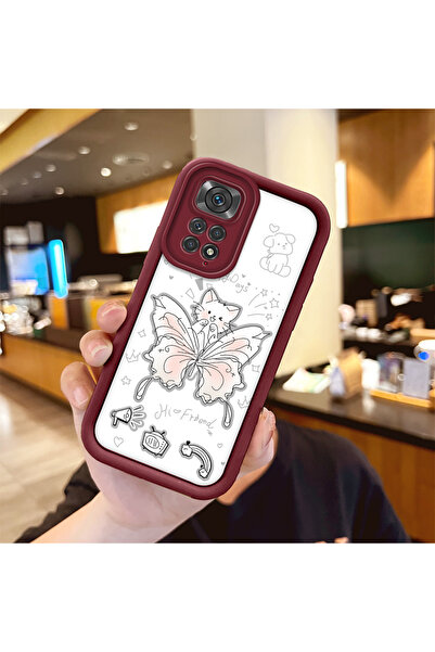 Hontinga حافظة هاتف من مادة السيليكون بنمط الفراشة متوافقة مع هاتف Redmi Note...