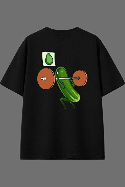 VSRN تي شيرت أسود كبير الحجم بتصميم هالترسر تورسي بطباعة خلفية