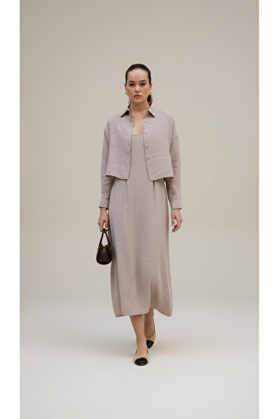 Perry Modal Shirt Dress Mink