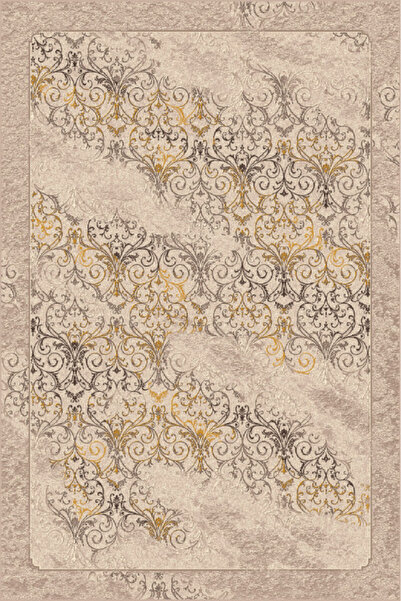 Talis Модерен килим, Ирис Паун, Бежов/Златен, 60x110 см, 1800 гр/кв.м