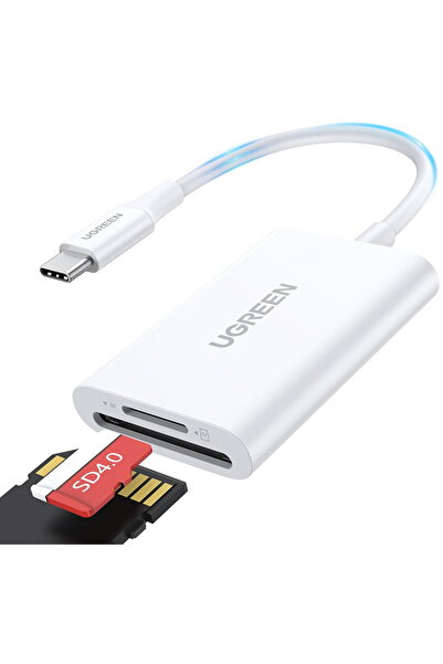 Ugreen Αναγνώστης Καρτών Type-C για κάρτες TF/SD, Plug&Play, 170MB/δευτ., 2TB...