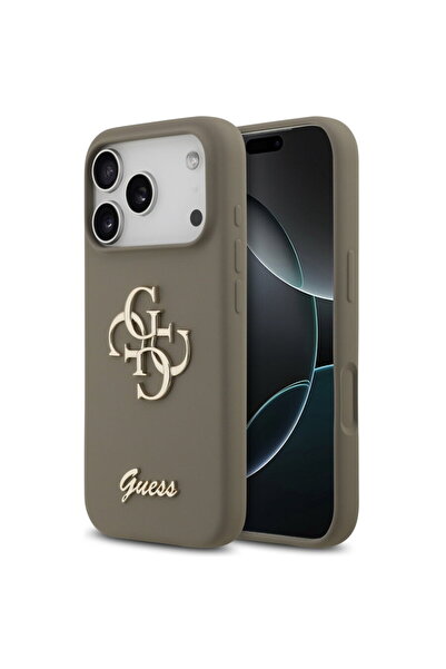 Guess iPhone 17 Pro Case - Silicone Big 4G Script (GUHCP17LSC4GSMW) - Brown
