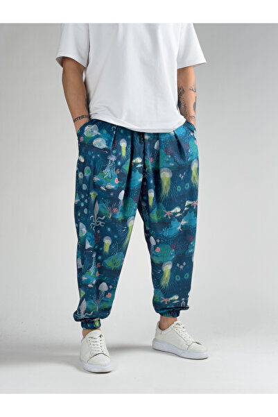 COCOPELLI Jellyfish Patterned Pleated Men's Half Shalwar Coc2816