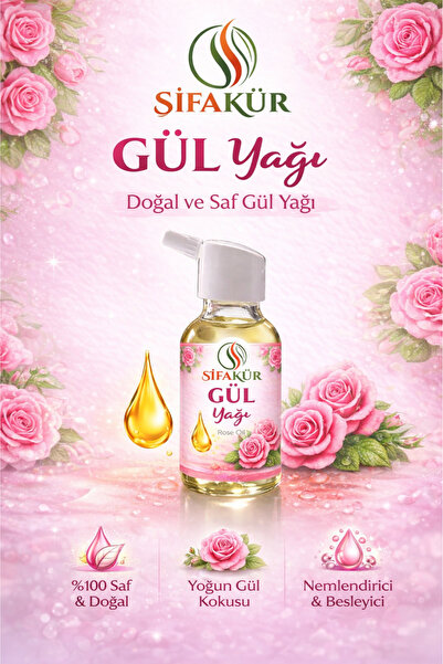 ŞİFAKÜR BİTKİSEL SAĞLIK ÜRÜNLERİ Şifakür %100 Saf Doğal Gül Yağı Damlalıklı C...
