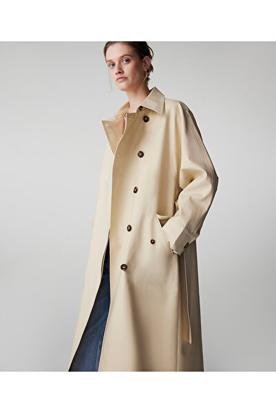 İpekyol Kontrast düğmeli ve kuşaklı trençkot